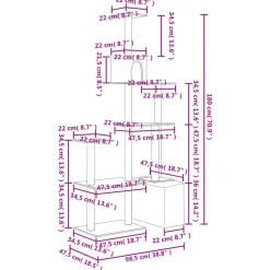MAISON EXCLUSIVE - Arbre à chat avec griffoirs en sisal gris clair 180 cm