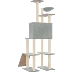 MAISON EXCLUSIVE - Arbre à chat avec griffoirs en sisal gris clair 166 cm