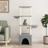 MAISON EXCLUSIVE - Arbre à chat avec griffoirs en sisal gris clair 147 cm