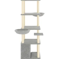 MAISON EXCLUSIVE - Arbre à chat avec griffoirs en sisal gris clair 147 cm