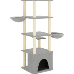 MAISON EXCLUSIVE - Arbre à chat avec griffoirs en sisal gris clair 147 cm