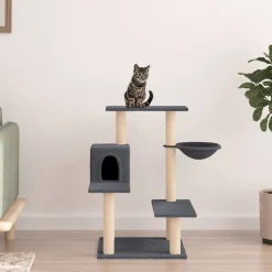 MAISON EXCLUSIVE - Arbre à chat avec griffoirs en sisal gris foncé 82,5 cm