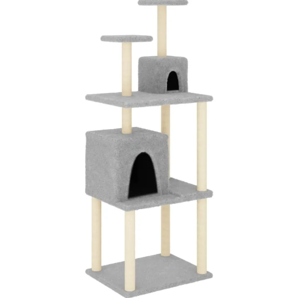 MAISON EXCLUSIVE - Arbre à chat avec griffoirs en sisal gris clair 167 cm