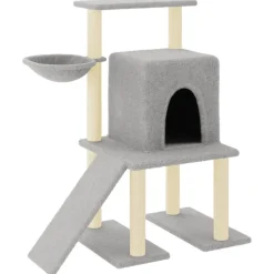 MAISON EXCLUSIVE - Arbre à chat avec griffoirs en sisal gris clair 96,5 cm