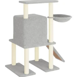 MAISON EXCLUSIVE - Arbre à chat avec griffoirs en sisal gris clair 96,5 cm