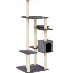 MAISON EXCLUSIVE - Arbre à chat avec griffoirs en sisal gris foncé 142 cm