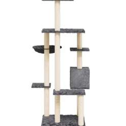 MAISON EXCLUSIVE - Arbre à chat avec griffoirs en sisal gris foncé 142 cm