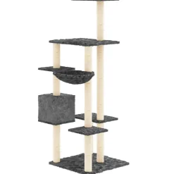 MAISON EXCLUSIVE - Arbre à chat avec griffoirs en sisal gris foncé 142 cm