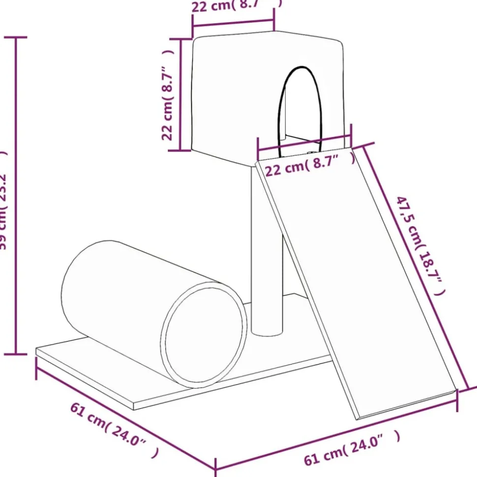MAISON EXCLUSIVE - Arbre à chat avec griffoir en sisal gris foncé 59 cm