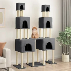 MAISON EXCLUSIVE - Arbre à chat avec griffoirs en sisal gris foncé 199 cm