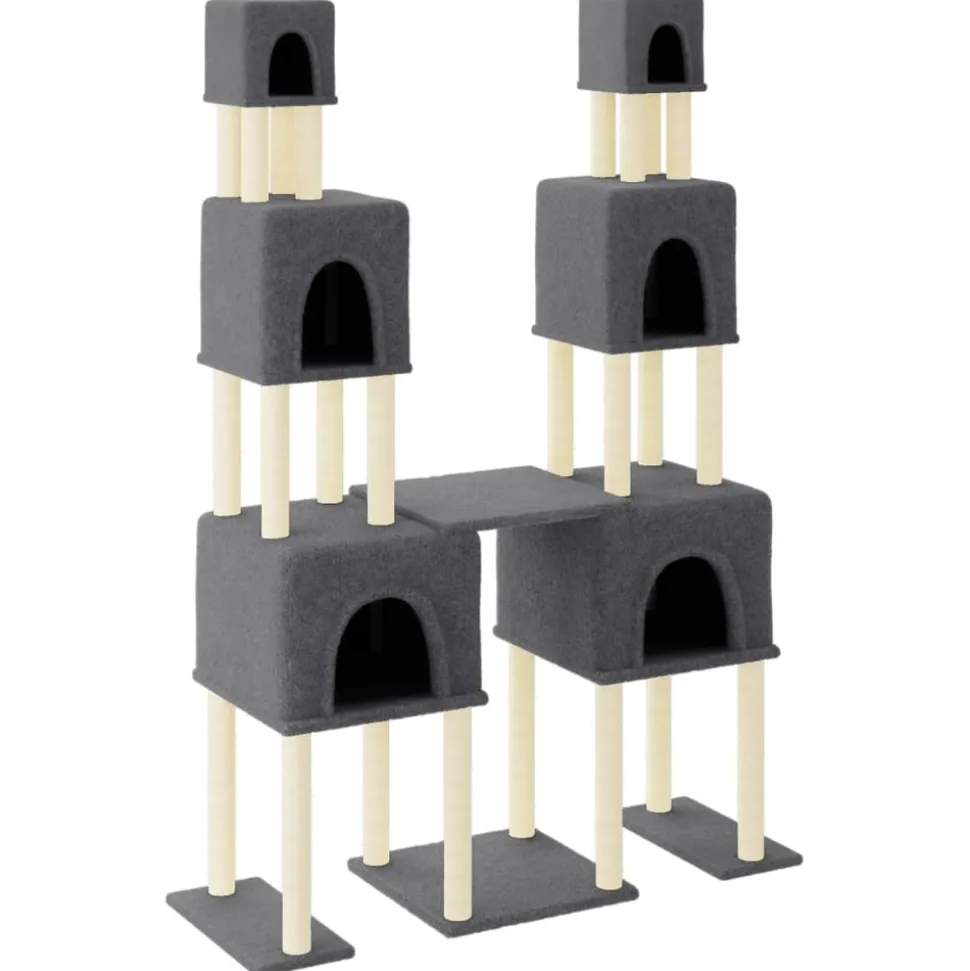 MAISON EXCLUSIVE - Arbre à chat avec griffoirs en sisal gris foncé 199 cm