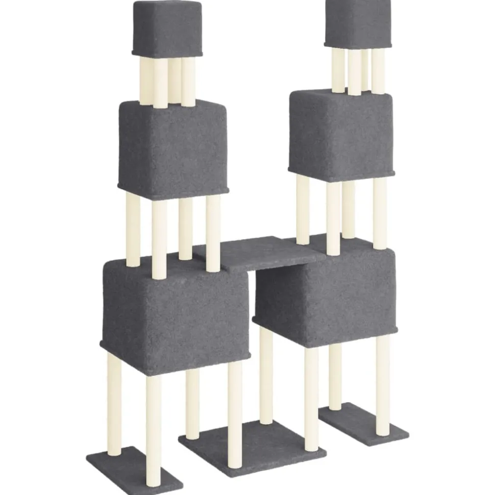 MAISON EXCLUSIVE - Arbre à chat avec griffoirs en sisal gris foncé 199 cm