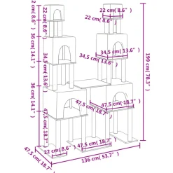 MAISON EXCLUSIVE - Arbre à chat avec griffoirs en sisal gris foncé 199 cm