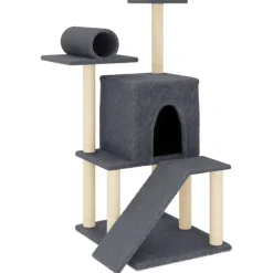 MAISON EXCLUSIVE - Arbre à chat avec griffoirs en sisal gris foncé 110,5 cm