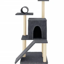 MAISON EXCLUSIVE - Arbre à chat avec griffoirs en sisal gris foncé 110,5 cm