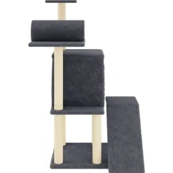 MAISON EXCLUSIVE - Arbre à chat avec griffoirs en sisal gris foncé 110,5 cm