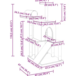 MAISON EXCLUSIVE - Arbre à chat avec griffoirs en sisal gris foncé 110,5 cm