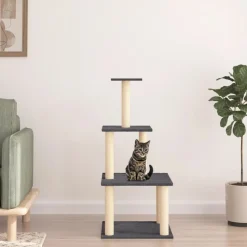MAISON EXCLUSIVE - Arbre à chat avec griffoirs en sisal gris foncé 111 cm