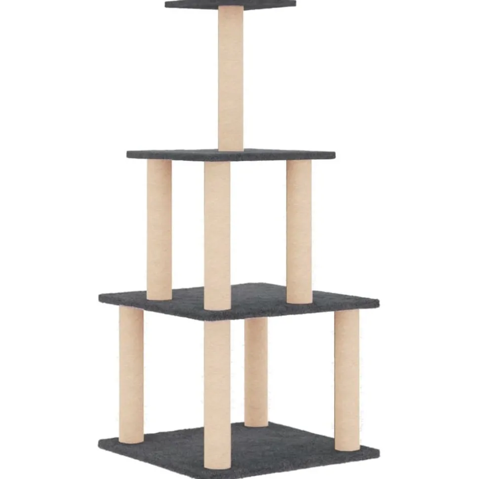 MAISON EXCLUSIVE - Arbre à chat avec griffoirs en sisal gris foncé 111 cm