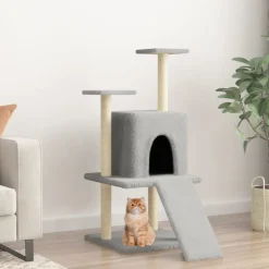 MAISON EXCLUSIVE - Arbre à chat avec griffoirs en sisal gris clair 110 cm