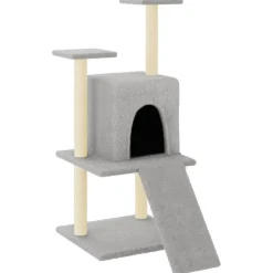 MAISON EXCLUSIVE - Arbre à chat avec griffoirs en sisal gris clair 110 cm