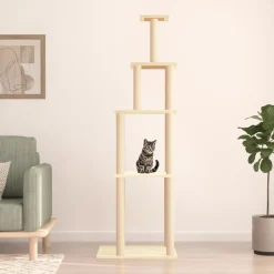 MAISON EXCLUSIVE - Arbre à chat avec griffoirs en sisal crème 183 cm