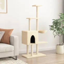 MAISON EXCLUSIVE - Arbre à chat avec griffoirs en sisal crème 145 cm