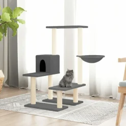 MAISON EXCLUSIVE - Arbre à chat avec griffoirs en sisal gris foncé 94,5 cm