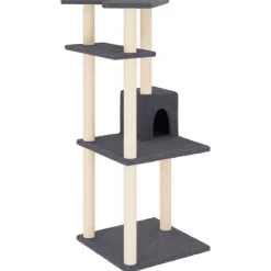 MAISON EXCLUSIVE - Arbre à chat avec griffoirs en sisal gris foncé 123 cm