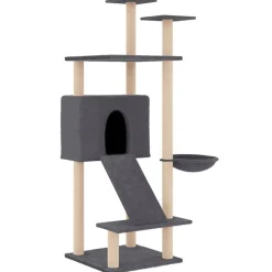 MAISON EXCLUSIVE - Arbre à chat avec griffoirs en sisal gris foncé 153 cm