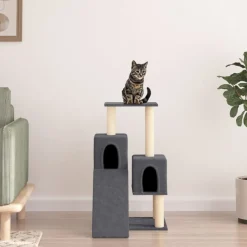 MAISON EXCLUSIVE - Arbre à chat avec griffoirs en sisal gris foncé 82 cm