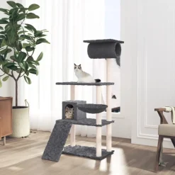 MAISON EXCLUSIVE - Arbre à chat avec griffoirs en sisal gris foncé 131 cm