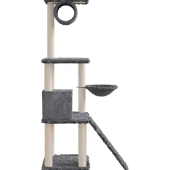 MAISON EXCLUSIVE - Arbre à chat avec griffoirs en sisal gris foncé 131 cm