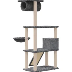 MAISON EXCLUSIVE - Arbre à chat avec griffoirs en sisal gris foncé 131 cm
