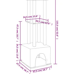 MAISON EXCLUSIVE - Arbre à chat avec griffoirs en sisal crème 133,5 cm