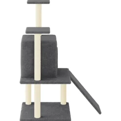 MAISON EXCLUSIVE - Arbre à chat avec griffoirs en sisal gris foncé 110 cm