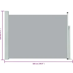 MAISON EXCLUSIVE - Auvent latéral rétractable de patio 120x500 cm gris