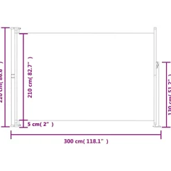 MAISON EXCLUSIVE - Auvent latéral rétractable de patio 220x300 cm gris
