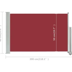MAISON EXCLUSIVE - Auvent latéral rétractable de patio 60x300 cm rouge