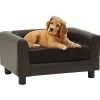 MAISON EXCLUSIVE - Canapé pour chien marron 60x43x30 cm peluche et similicuir
