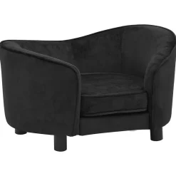 MAISON EXCLUSIVE - Canapé pour chien noir 69x49x40 cm peluche