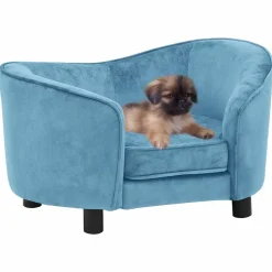MAISON EXCLUSIVE - Canapé pour chien turquoise 69x49x40 cm peluche