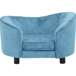 MAISON EXCLUSIVE - Canapé pour chien turquoise 69x49x40 cm peluche