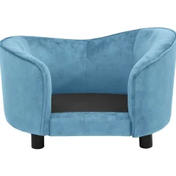 MAISON EXCLUSIVE - Canapé pour chien turquoise 69x49x40 cm peluche