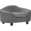 MAISON EXCLUSIVE - Canapé pour chien gris 67x47x36 cm peluche