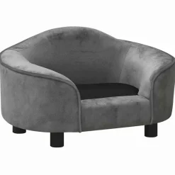 MAISON EXCLUSIVE - Canapé pour chien gris 67x47x36 cm peluche