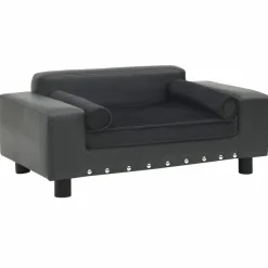 MAISON EXCLUSIVE - Canapé pour chien gris foncé 81x43x31 cm peluche et similicuir