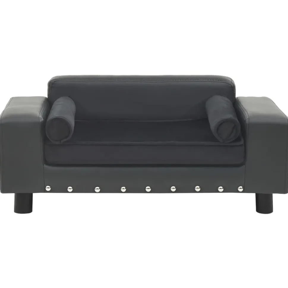 MAISON EXCLUSIVE - Canapé pour chien gris foncé 81x43x31 cm peluche et similicuir