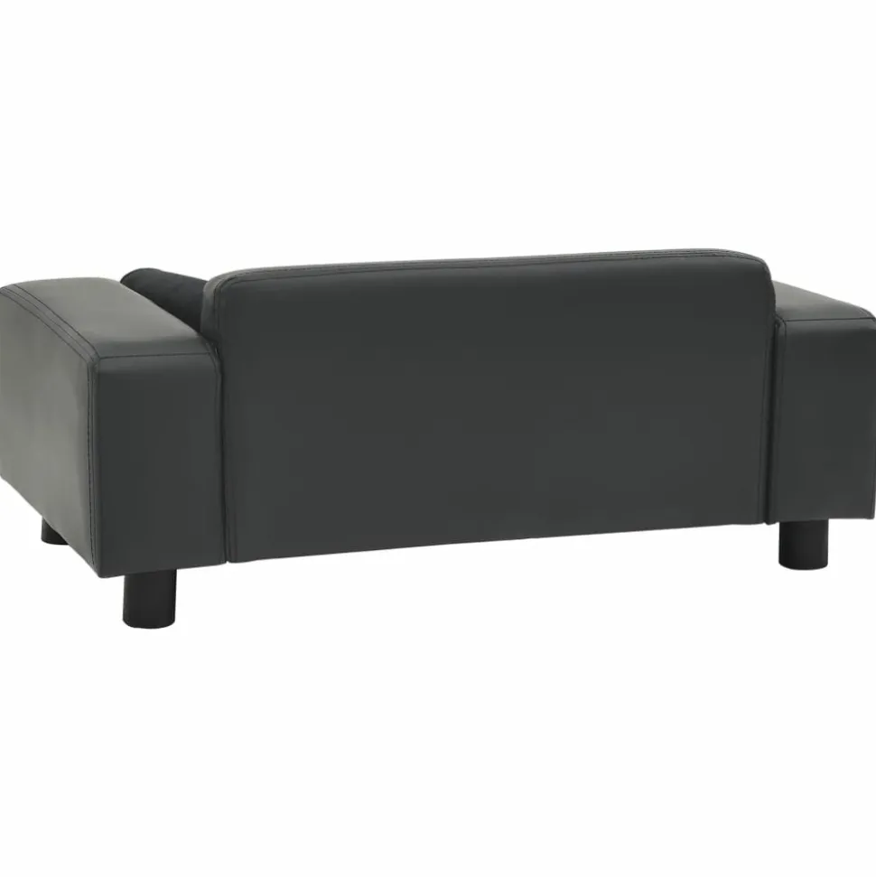 MAISON EXCLUSIVE - Canapé pour chien gris foncé 81x43x31 cm peluche et similicuir