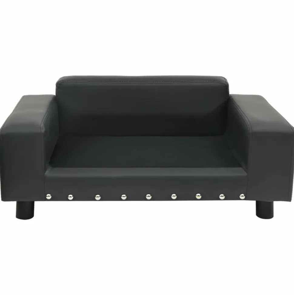 MAISON EXCLUSIVE - Canapé pour chien gris foncé 81x43x31 cm peluche et similicuir